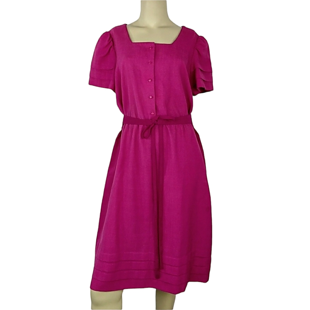 LESLIE FAY Vintage Pink Dress Womens Large